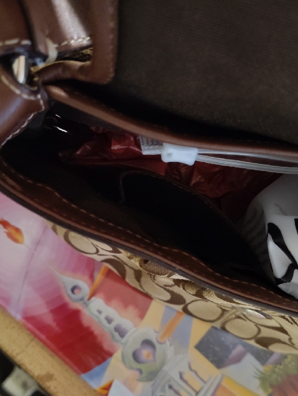 Coach Tan and Brown Signature Shoulder Bag - Picture 6 of 6